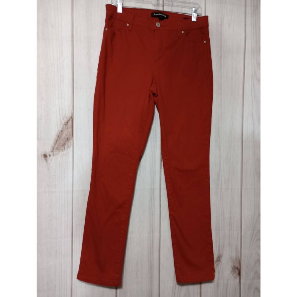 BANDOLINO Womens Red Comfort Fit Straight Leg Jeans